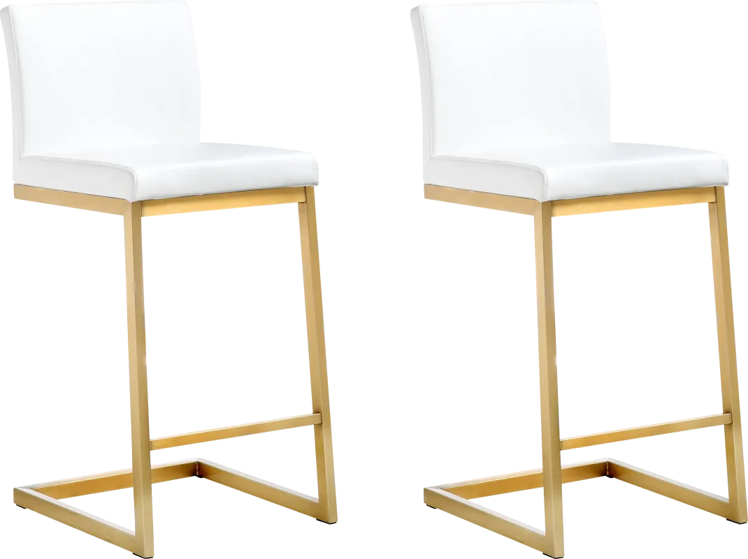 Cailalane White Counter Height Stool, Set of 2