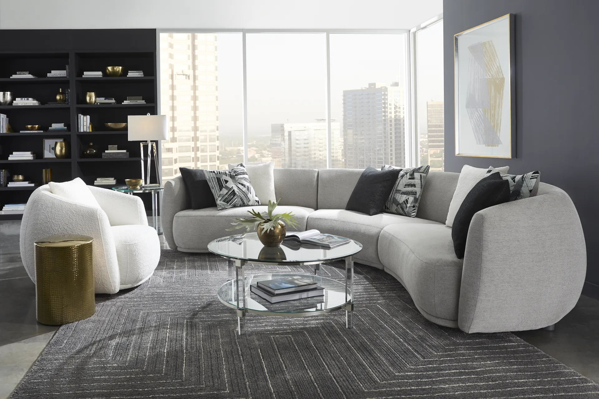 Soho Heights Gray 3 Pc Sectional - Image 1