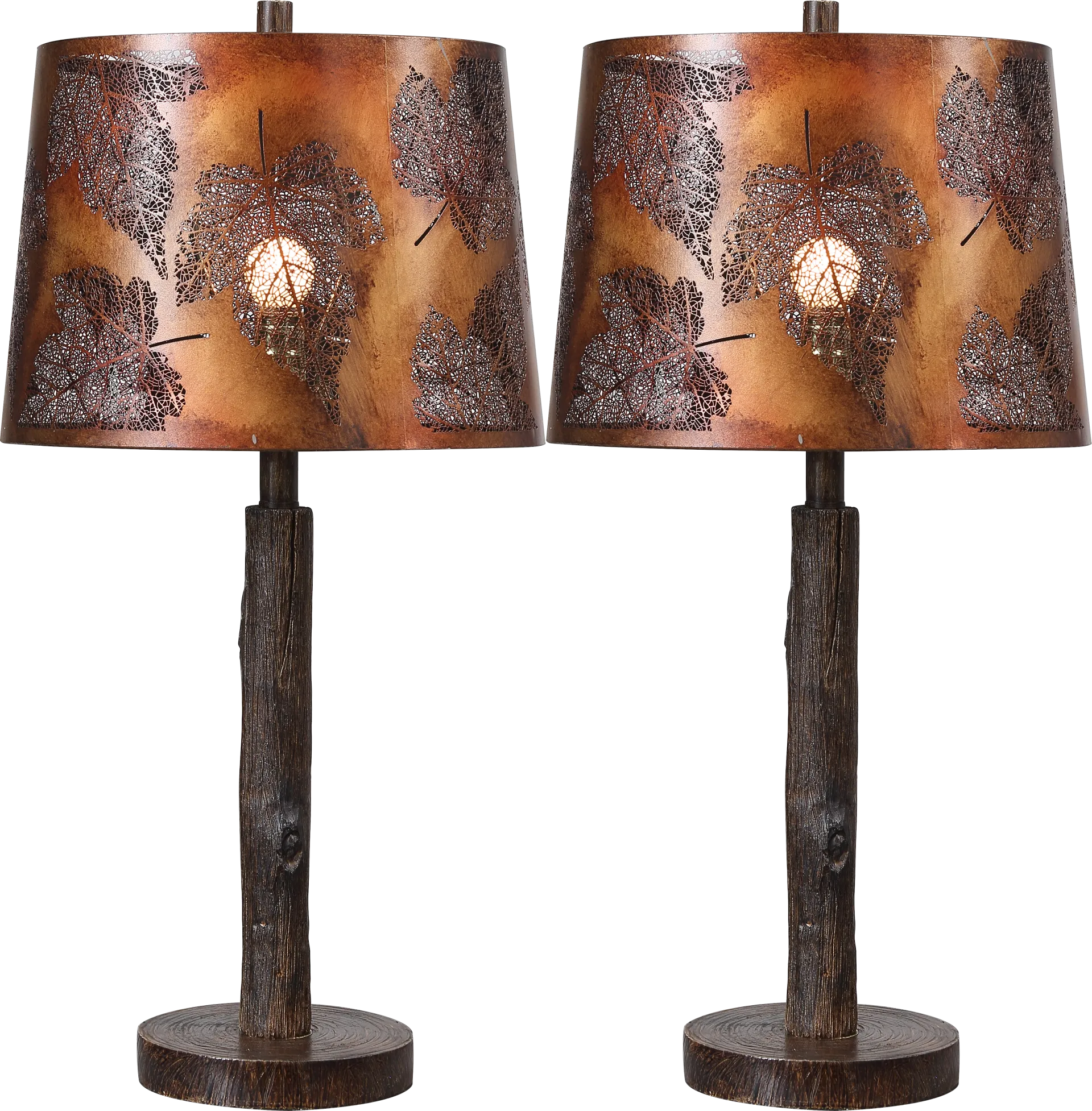Pawnee Circle Brown Table Lamps, Set of 2 - Image 1