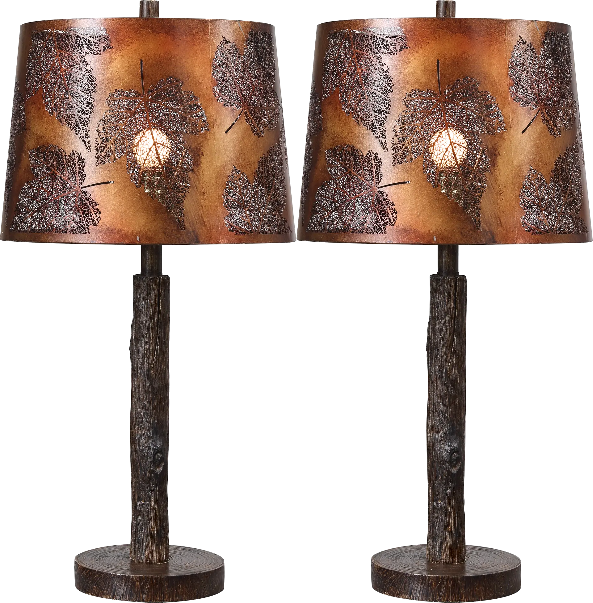 Pawnee Circle Brown Table Lamps, Set of 2