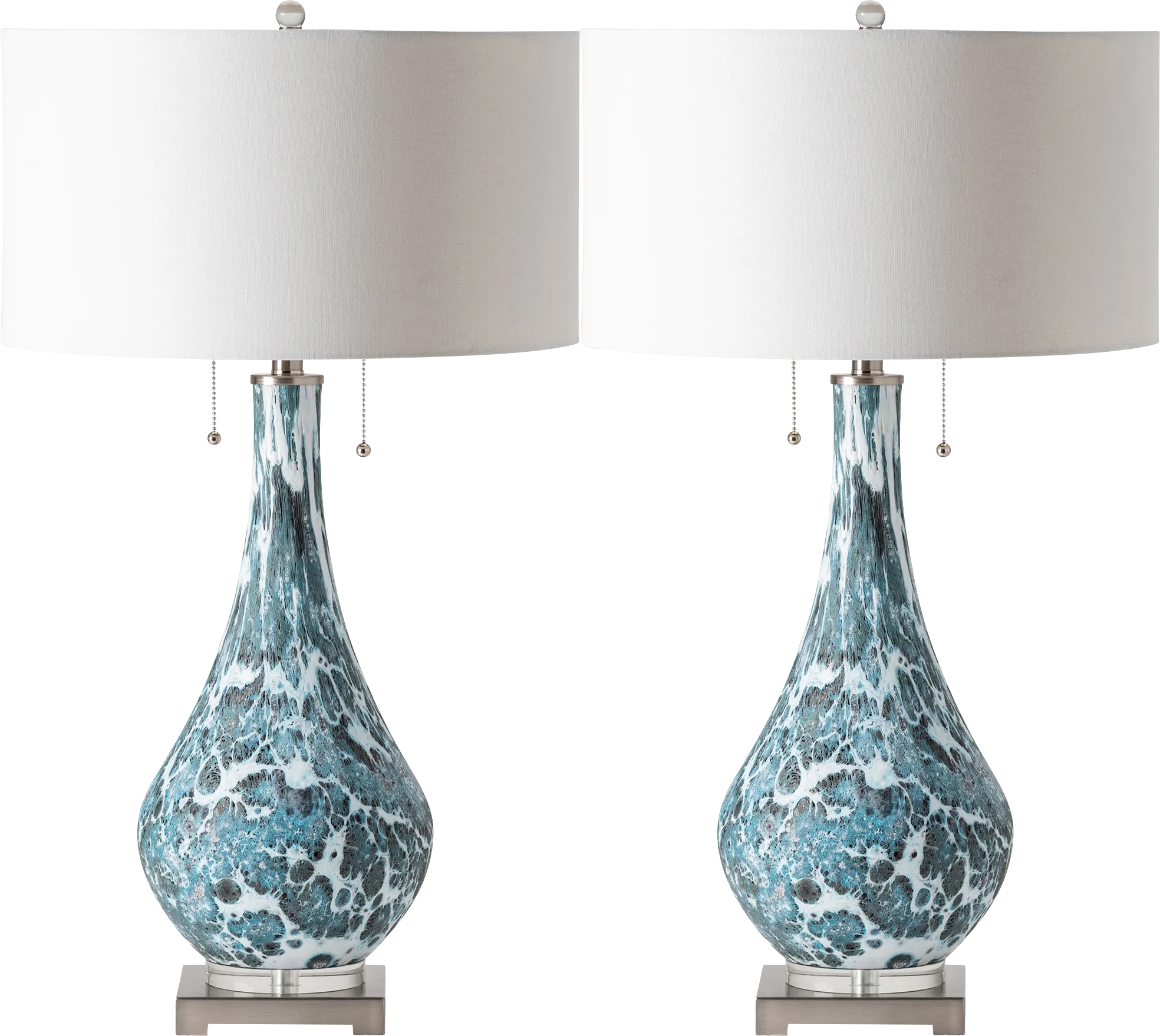 Westhills Trail Blue Table Lamps, Set of 2