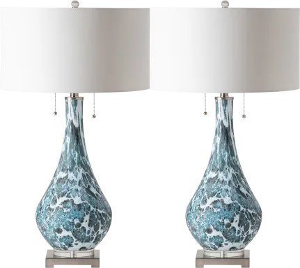 Westhills Trail Blue Table Lamps, Set of 2