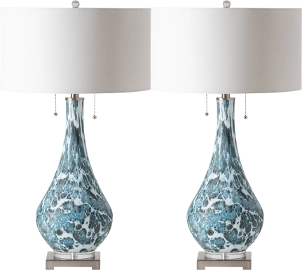 Westhills Trail Blue Table Lamps, Set of 2