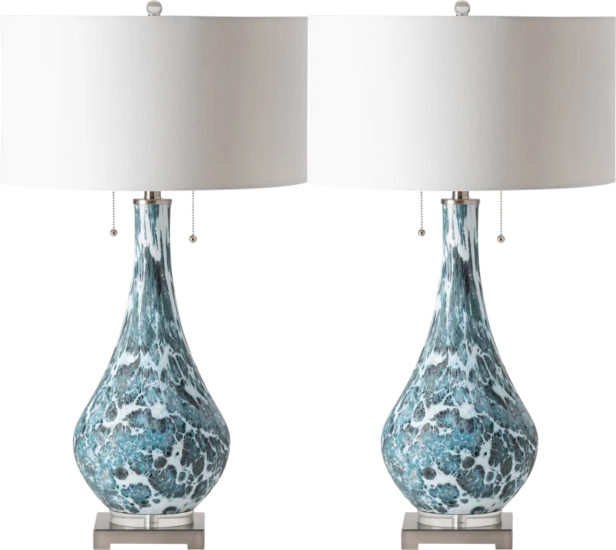 Westhills Trail Blue Table Lamps, Set of 2