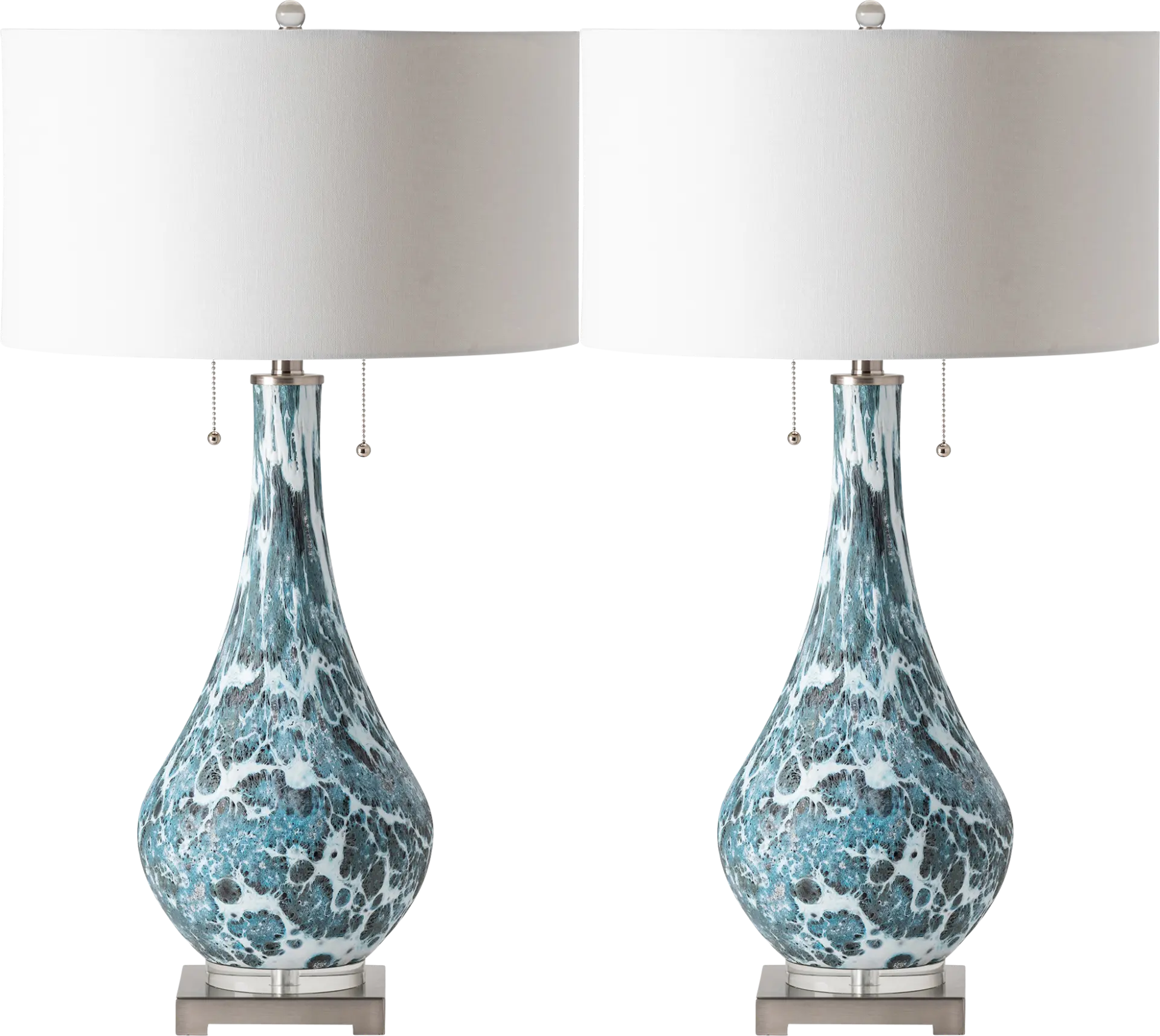 Westhills Trail Blue Table Lamps, Set of 2