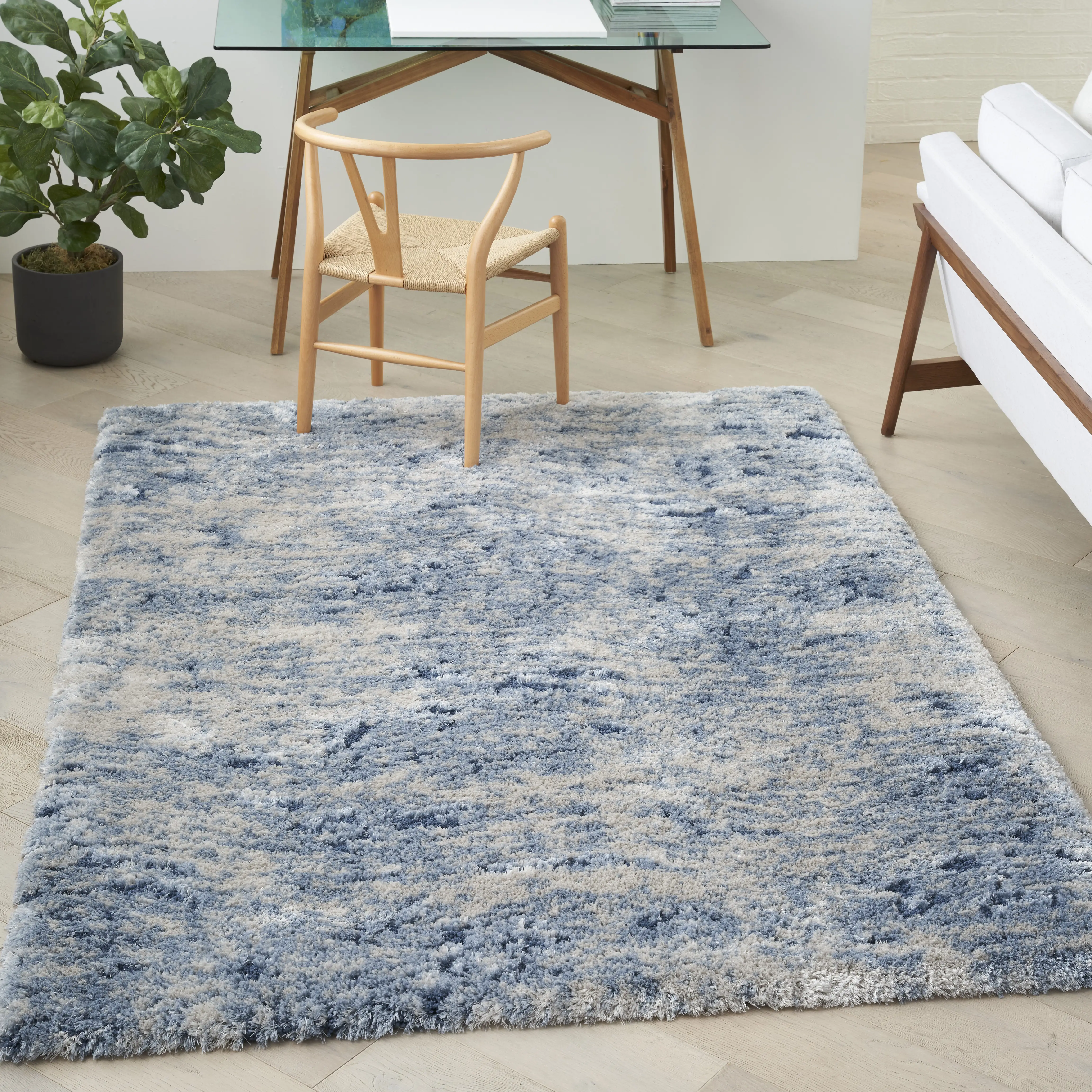 Eloise Shag Blue 5'3 x 7'3 Rug - Thumbnail - Image 4