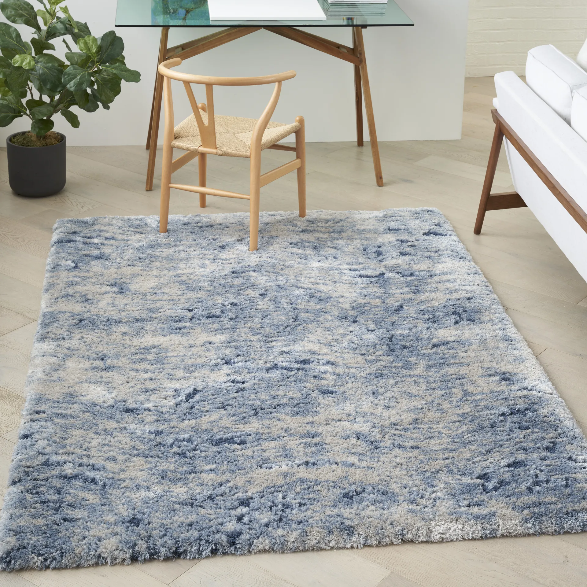 Eloise Shag Blue 5'3 x 7'3 Rug - Image 4
