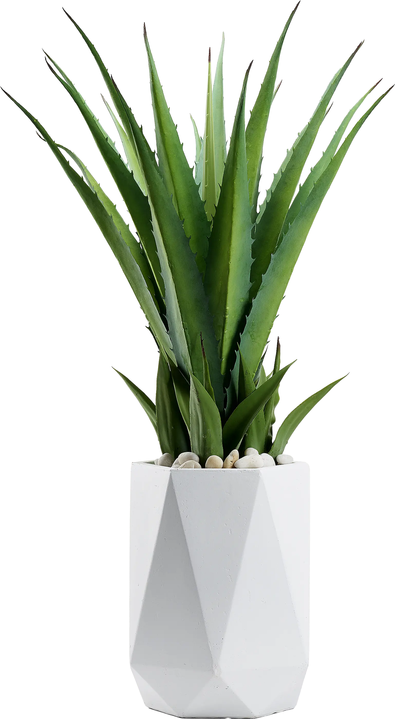 Altera Green 42 in. Artificial Succulent in White Planter