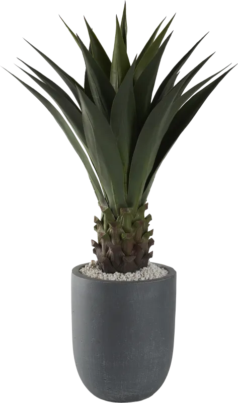Arandas Green 38 in. Artificial Jumbo Agave Plant in Gray Planter