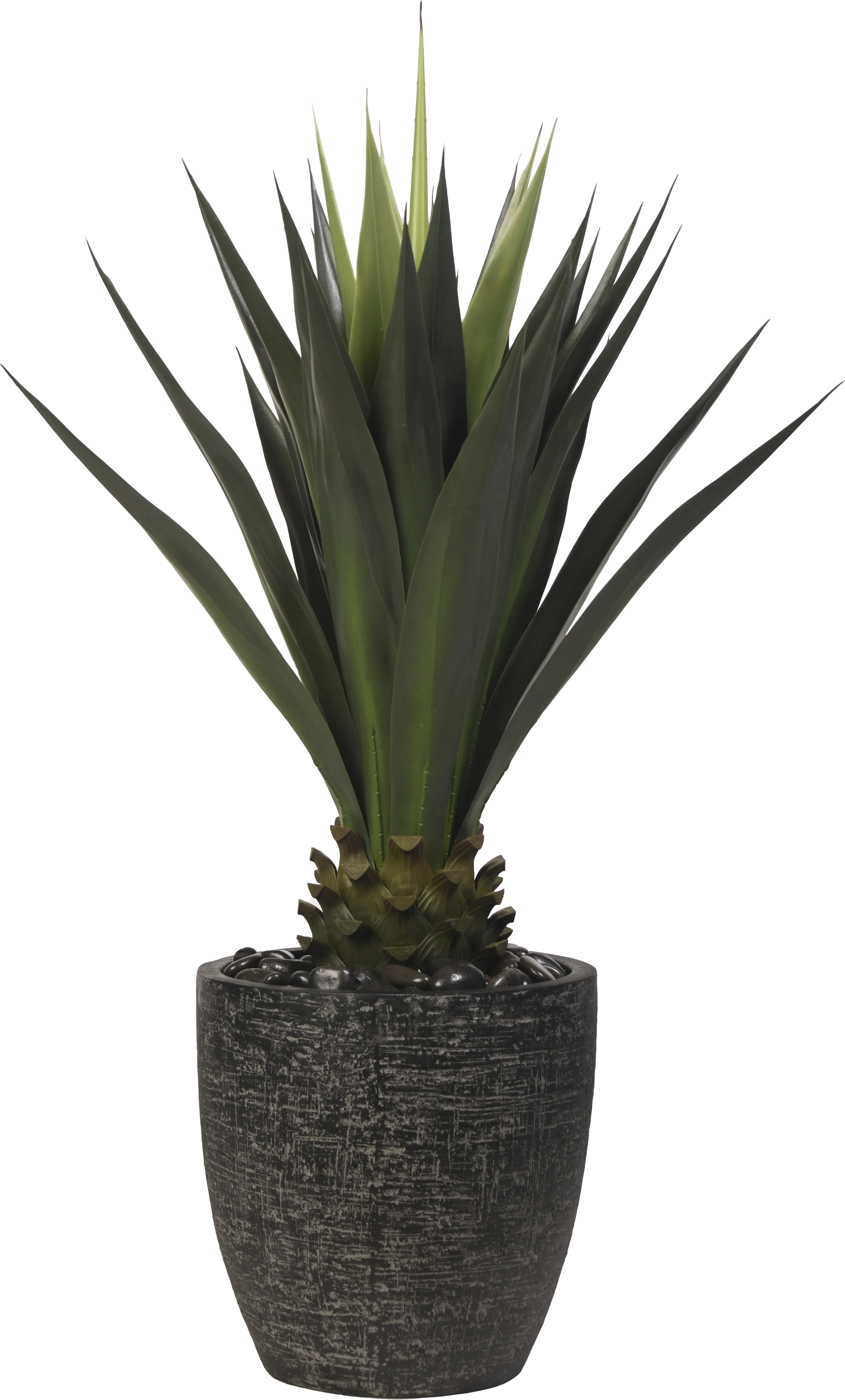 Arandas Green 52 in. Artificial Jumbo Agave Plant in Black Planter - Thumbnail - Image 1