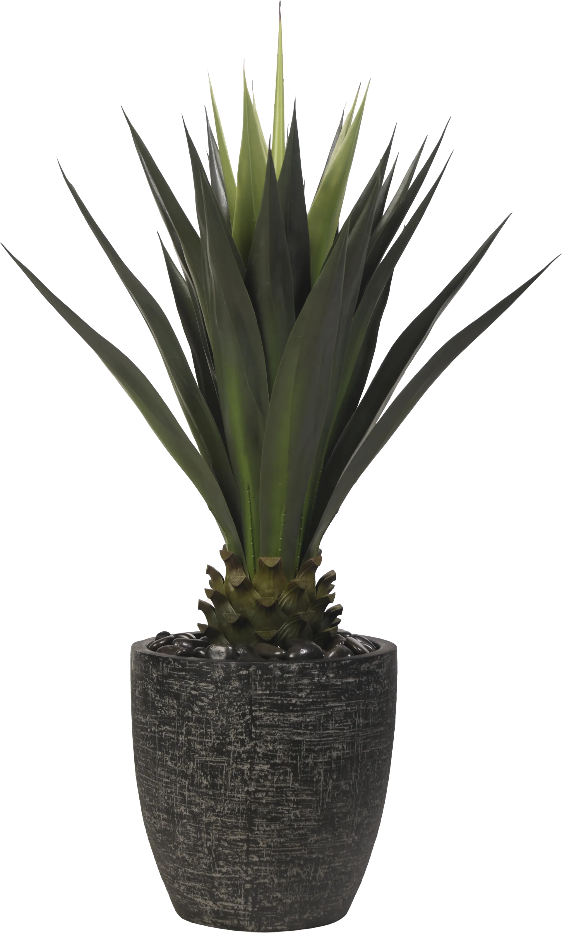 Arandas Green 52 in. Artificial Jumbo Agave Plant in Black Planter - Image 1