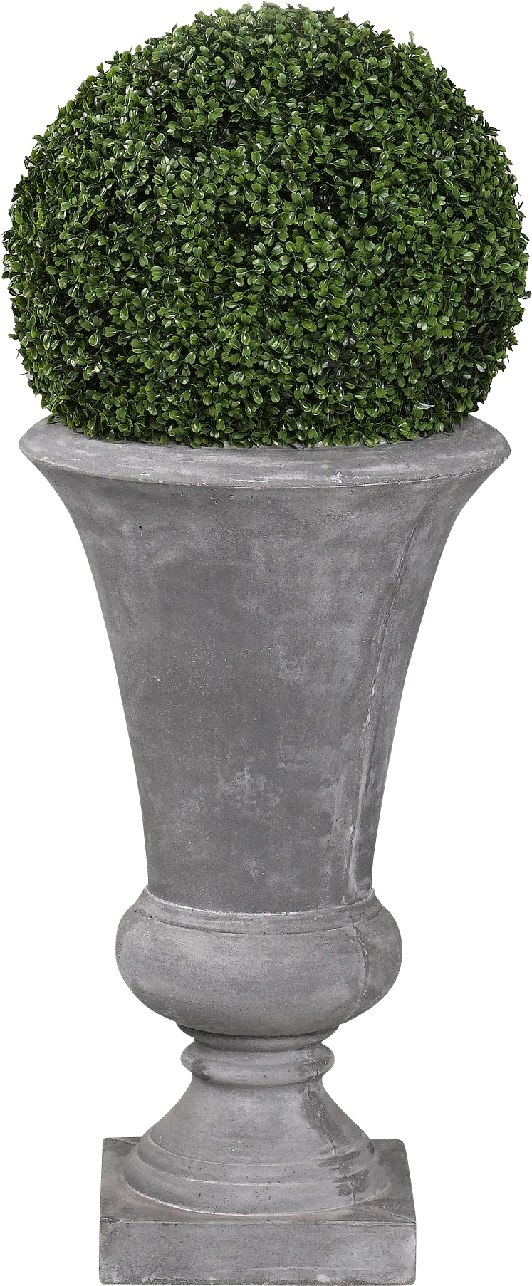 Zelen Green 44 in. Artificial Boxwood Ball in Gray Urn - Image 1