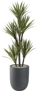 Milagra Green 48 in. Artificial Yucca Tree in Gray Planter