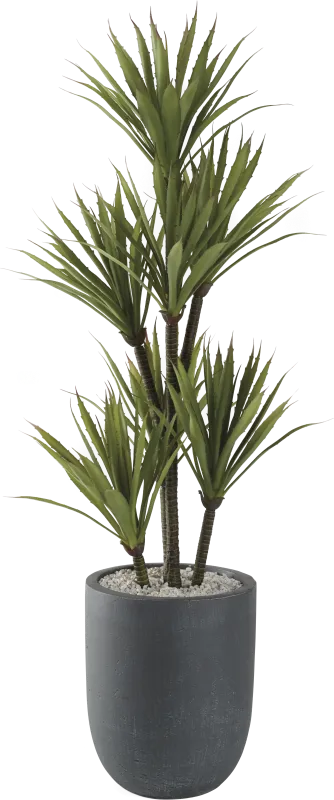 Milagra Green 48 in. Artificial Yucca Tree in Gray Planter