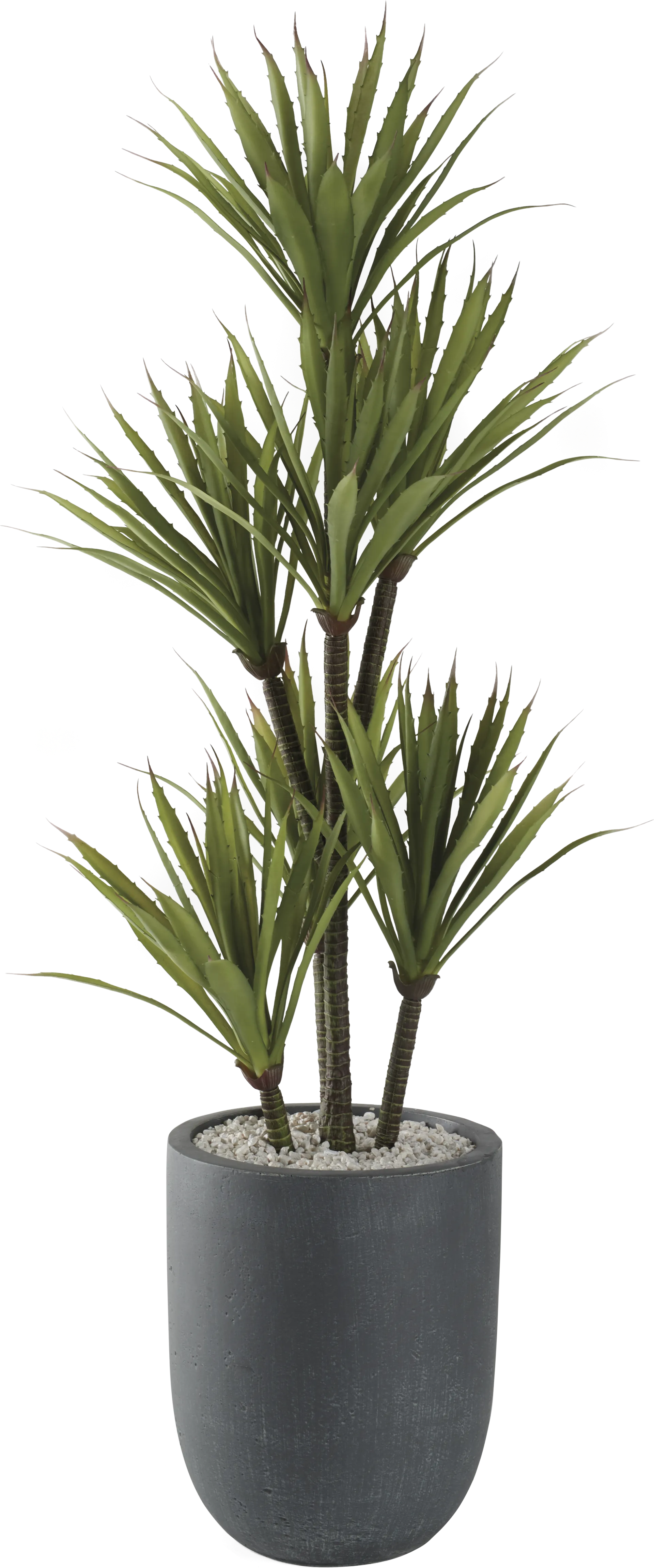 Milagra Green 48 in. Artificial Yucca Tree in Gray Planter - Image 1