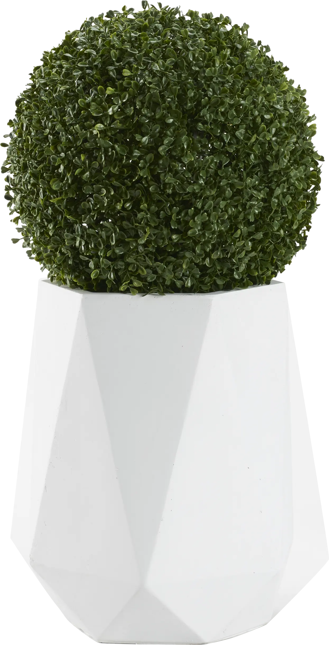 Aylin Green 28 in. Artificial Boxwood Ball in Small White Planter