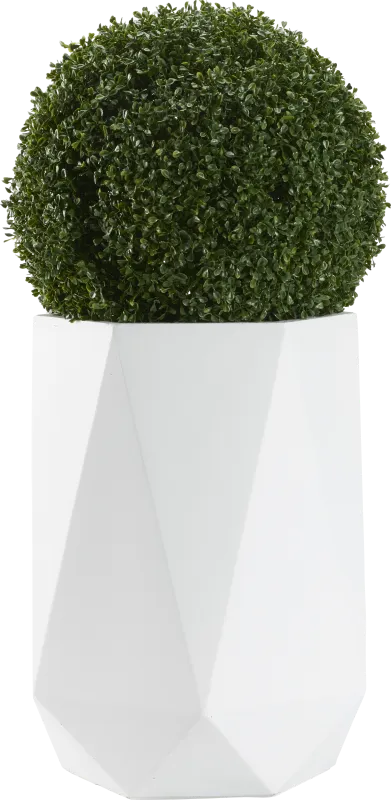 Aylin Green 38 in. Artificial Boxwood Ball in White Planter