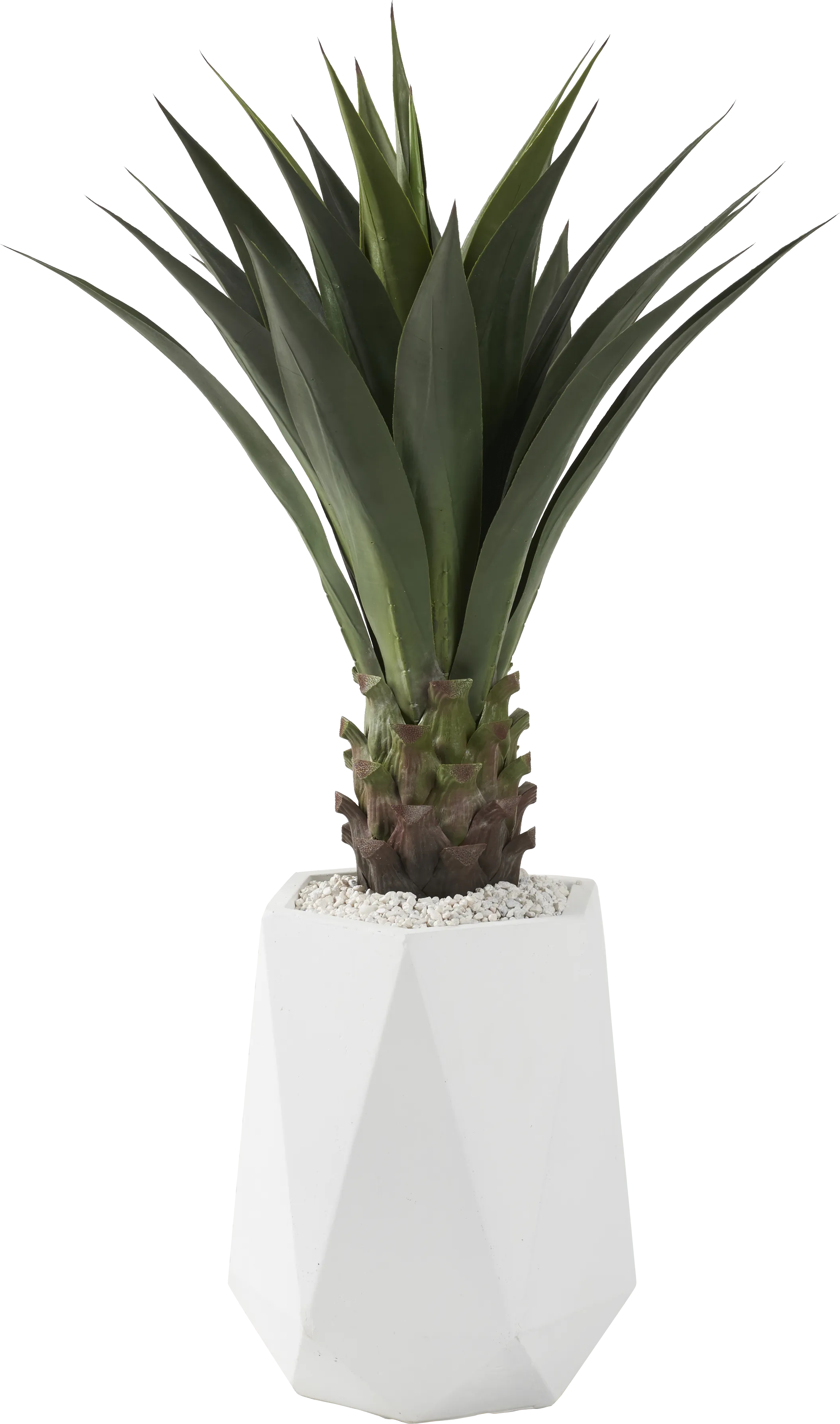 Arandas Green 40 in. Artificial Jumbo Agave Plant in White Planter - Thumbnail - Image 1