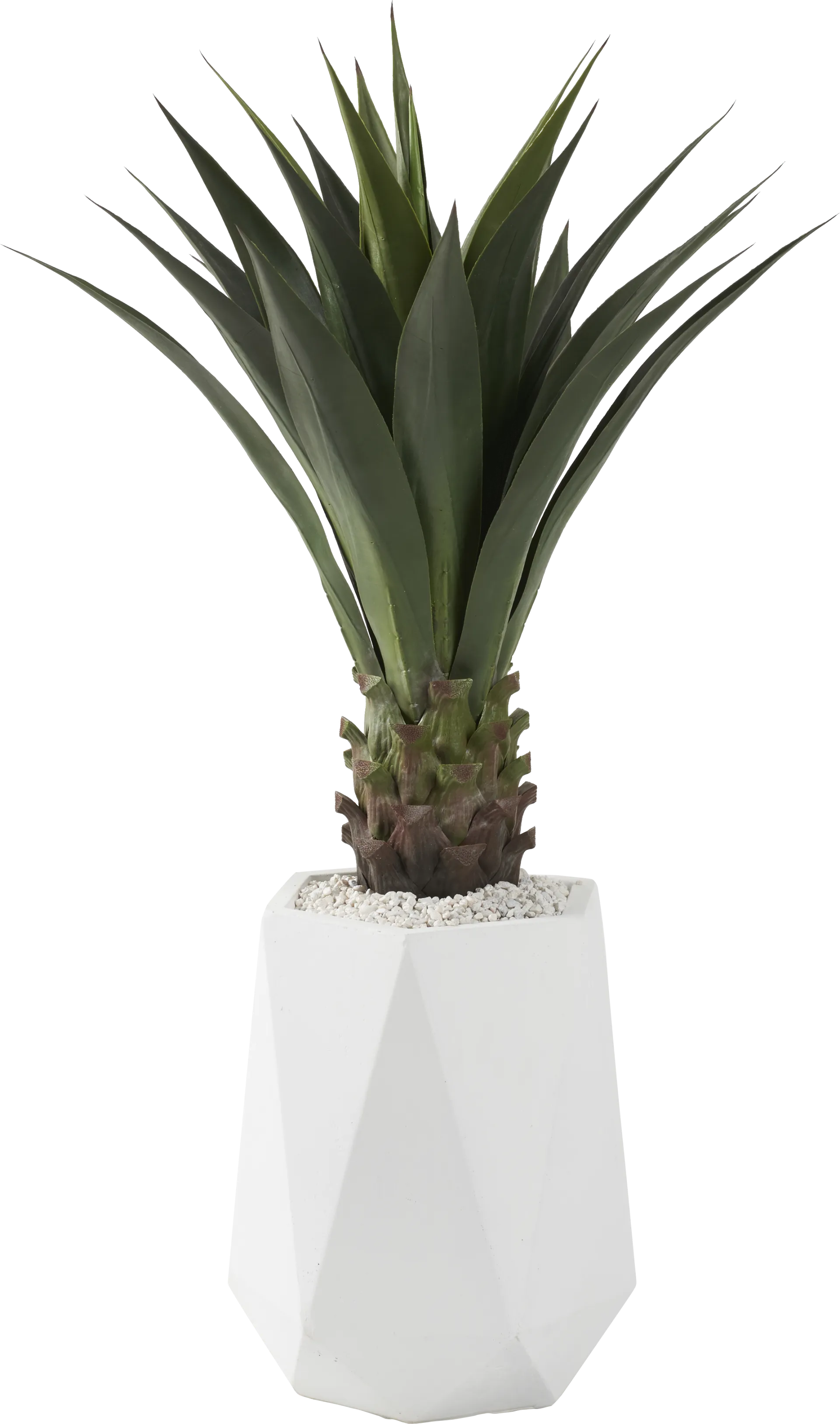 Arandas Green 40 in. Artificial Jumbo Agave Plant in White Planter - Image 1