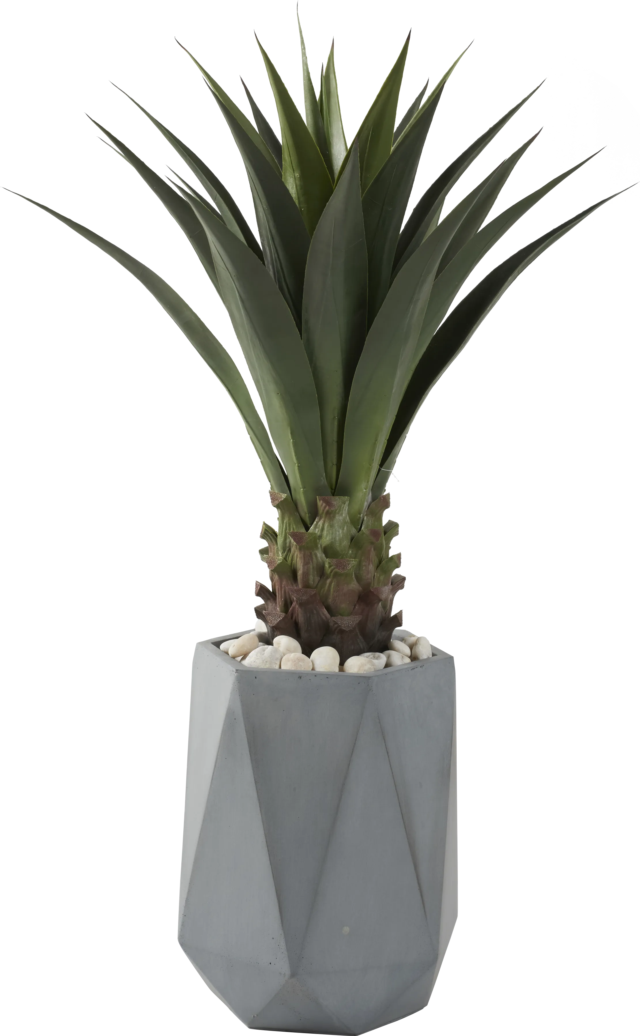 Arandas Green 40 in. Artificial Jumbo Agave Plant in Gray Planter - Thumbnail - Image 1
