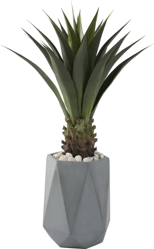 Arandas Green 40 in. Artificial Jumbo Agave Plant in Gray Planter