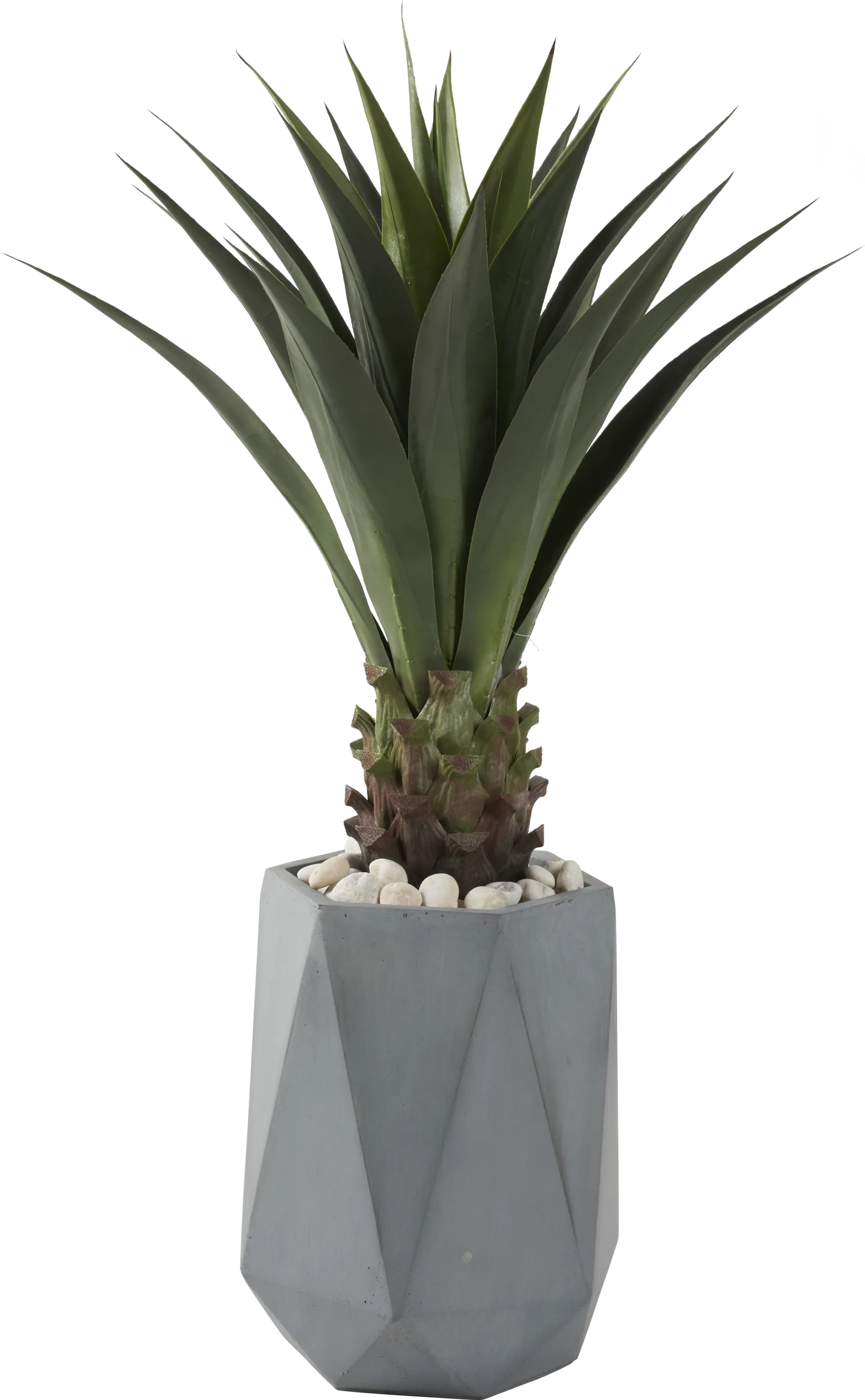 Arandas Green 40 in. Artificial Jumbo Agave Plant in Gray Planter - Image 1