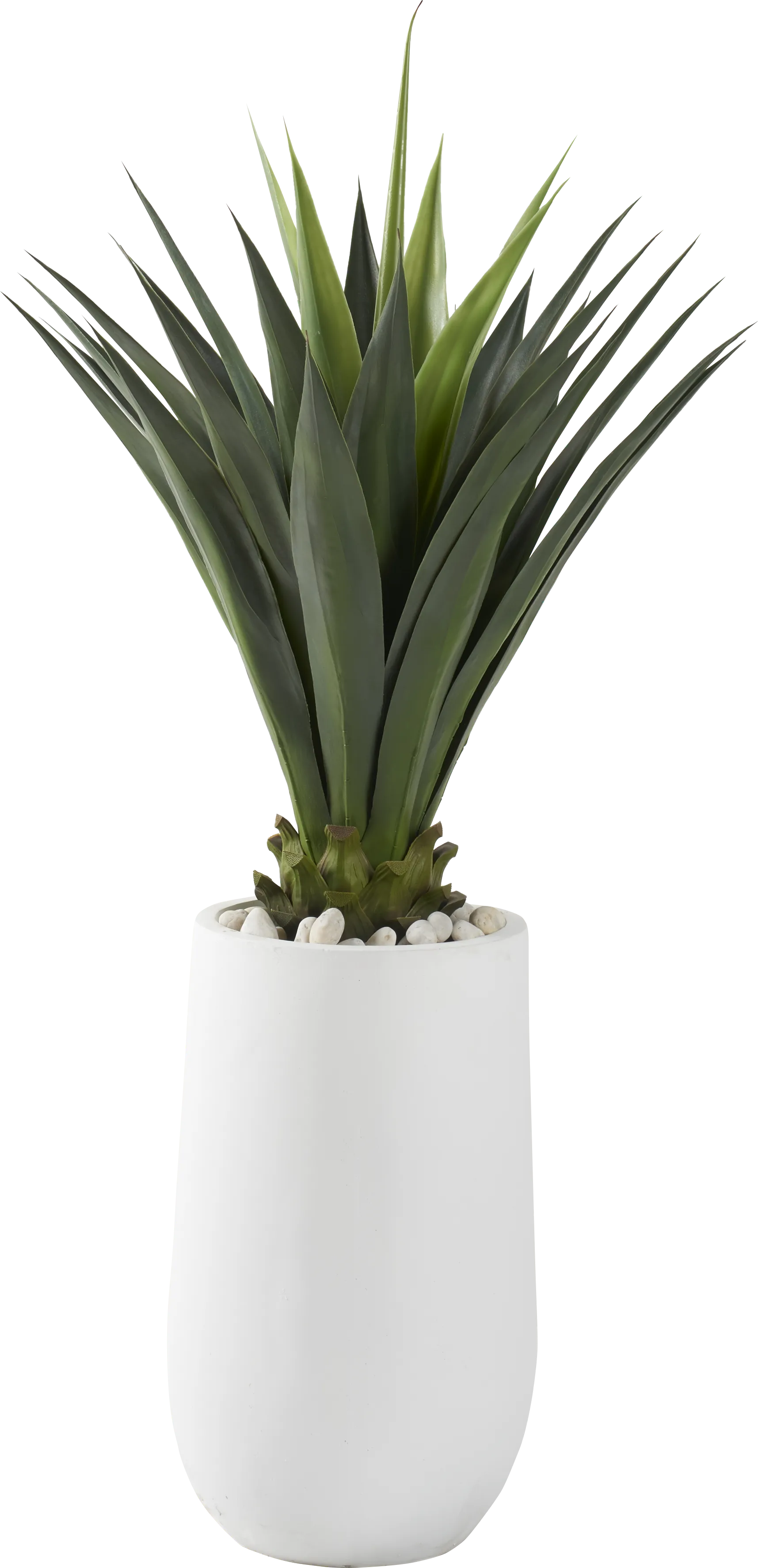 Arandas Green 59 in. Artificial Jumbo Agave Plant in White Planter - Thumbnail - Image 1