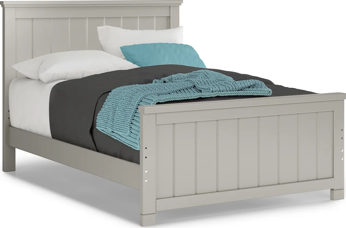 Kids Cottage Colors Gray Full Panel Bed
