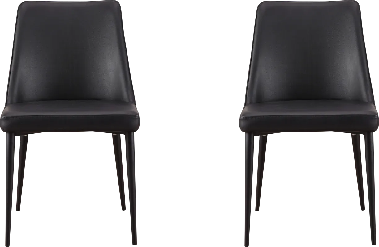 Khett Black Side Chair, Set of 2