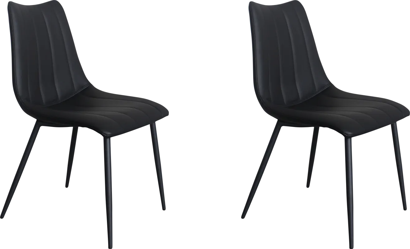Tenton Black Side Chair, Set of 2