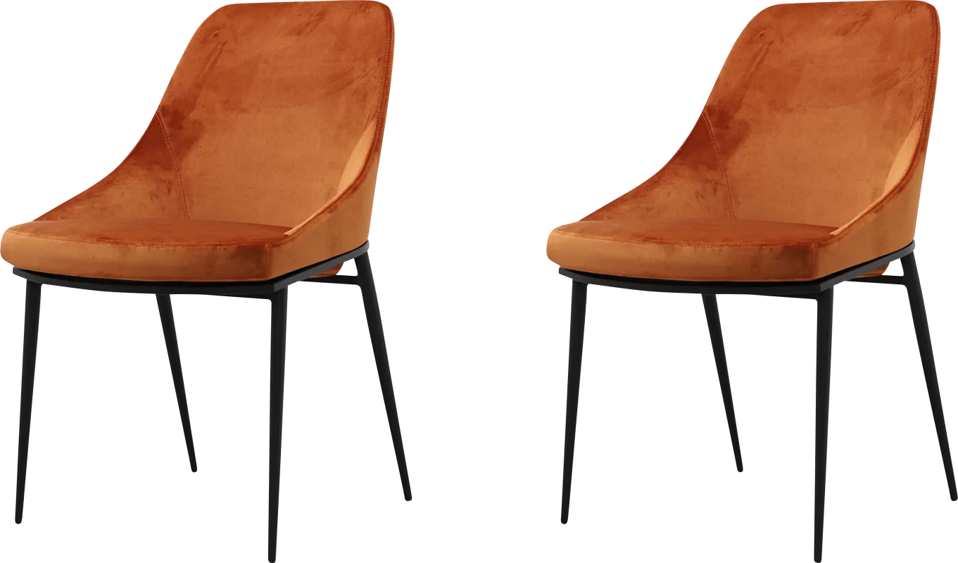 Leavenworth Orange Side Chair, Set of 2
