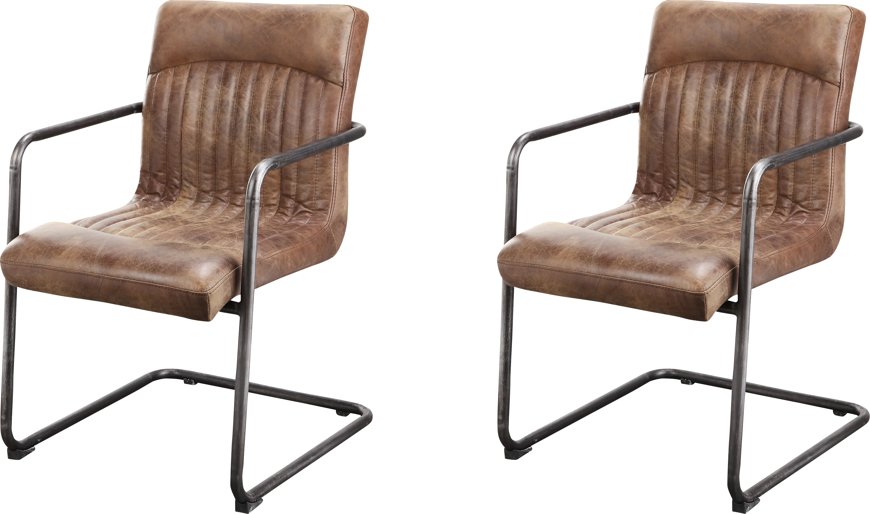 Medill Brown Arm Chair, Set of 2