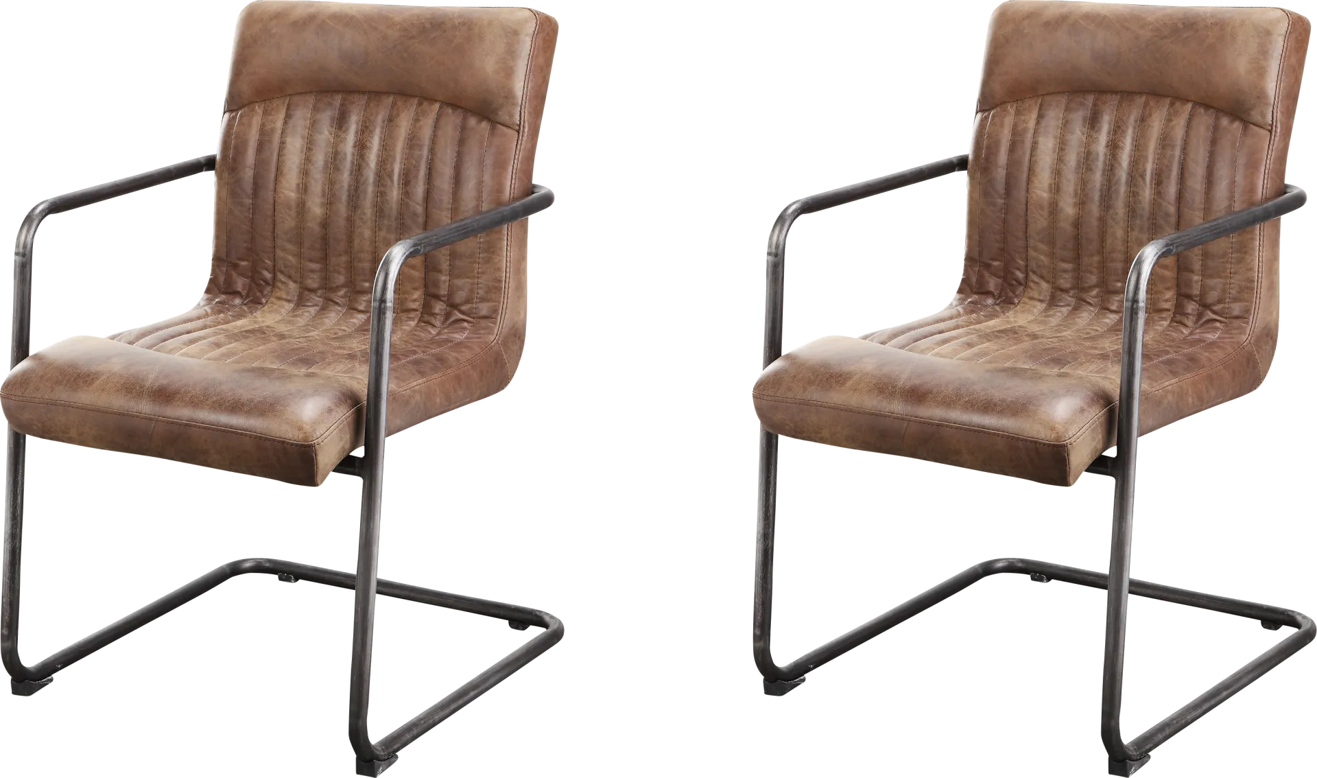 Medill Brown Arm Chair, Set of 2 - Image 1