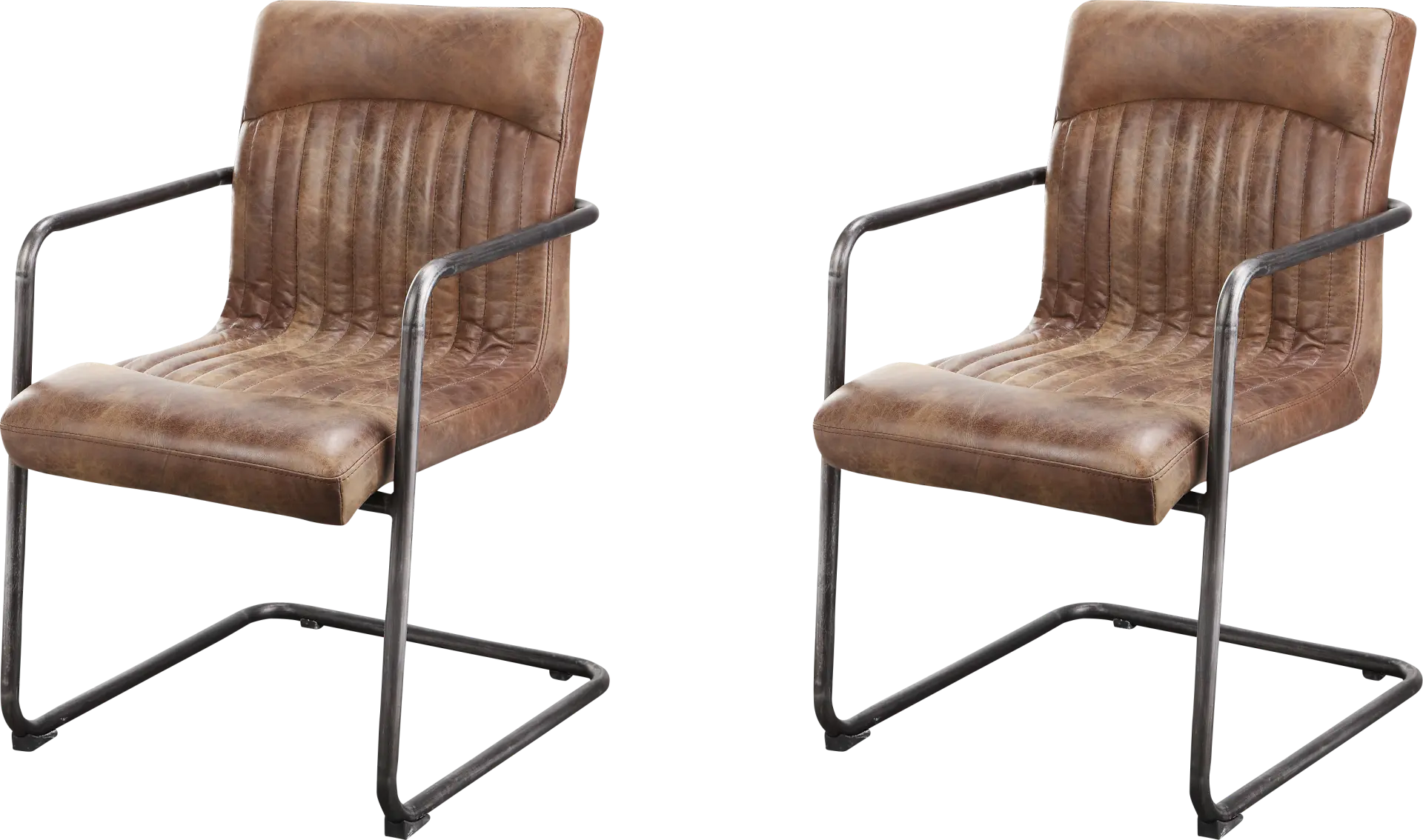 Medill Brown Arm Chair, Set of 2