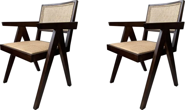 Caplon Brown Arm Chair, Set of 2