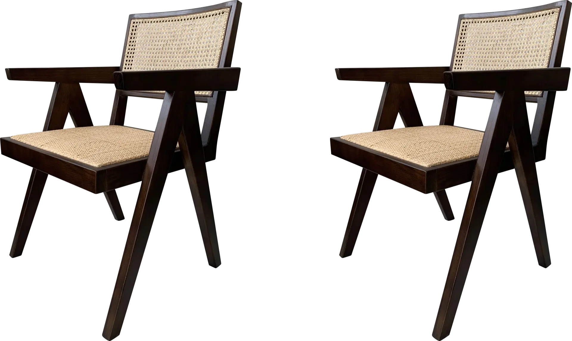 Caplon Black Arm Chair, Set of 2