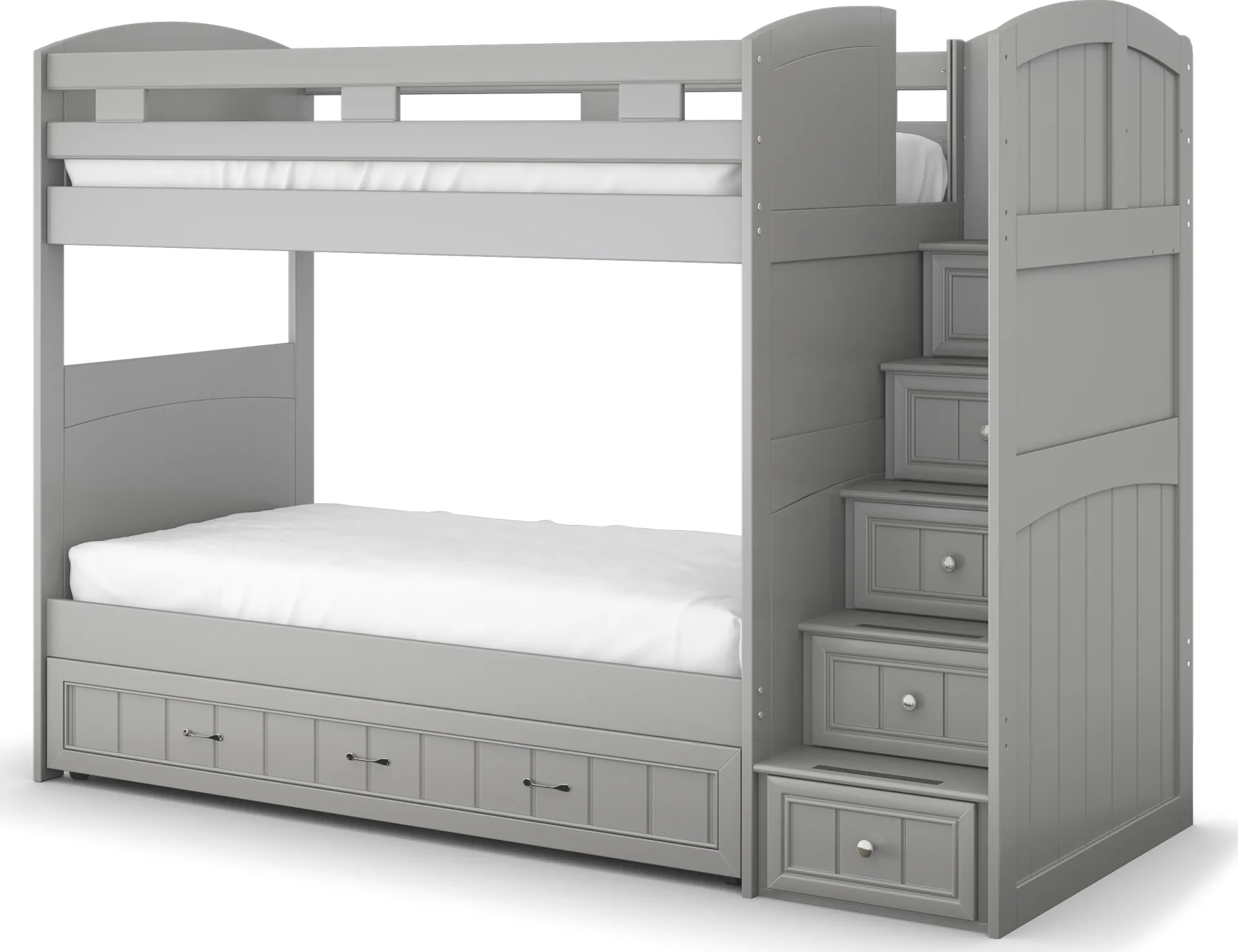 Kids Cottage Colors Gray Twin/Twin Step Bunk Bed - Image 1