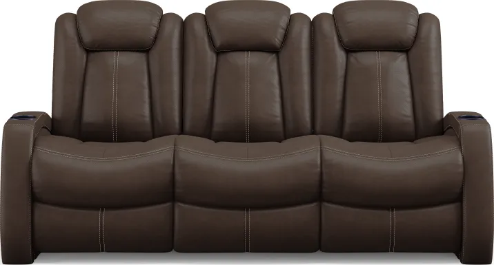 Crestline Brown Dual Power Reclining Sofa