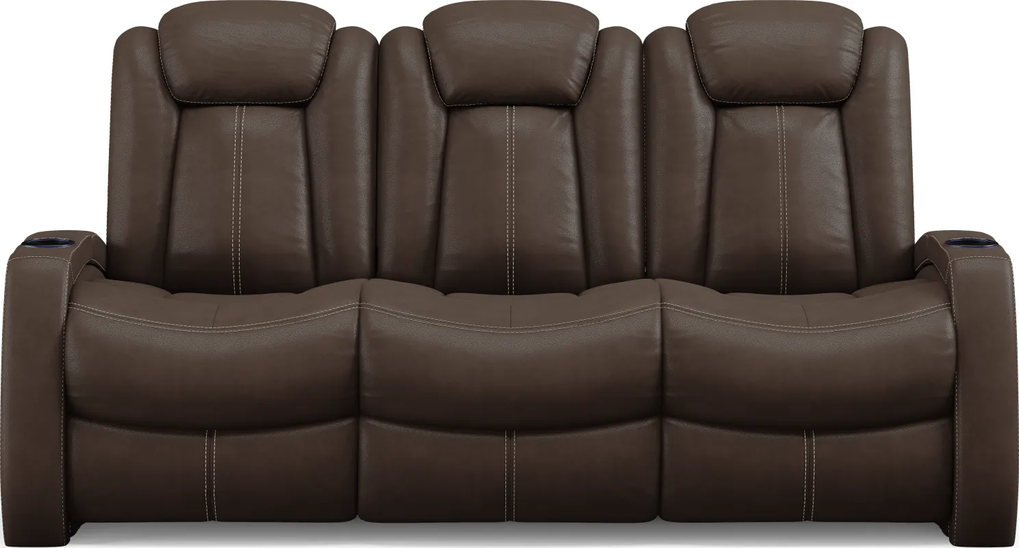 Crestline Brown Dual Power Reclining Sofa