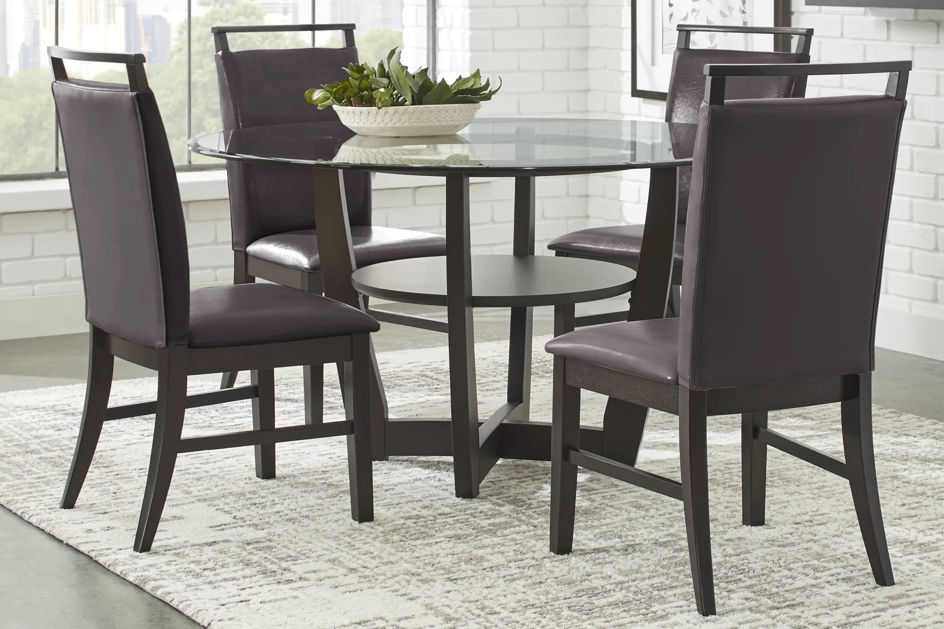 Ciara Espresso 54 in. Round Dining Table - Image 1