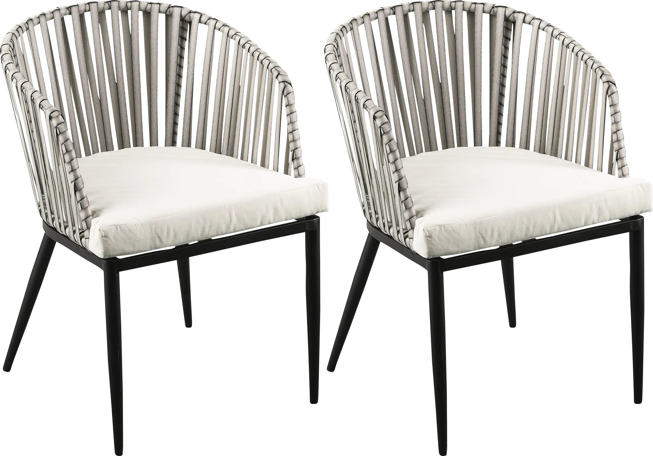 Eavie Natural Outdoor Accent Chair, Set of 2 - Thumbnail - Image 1