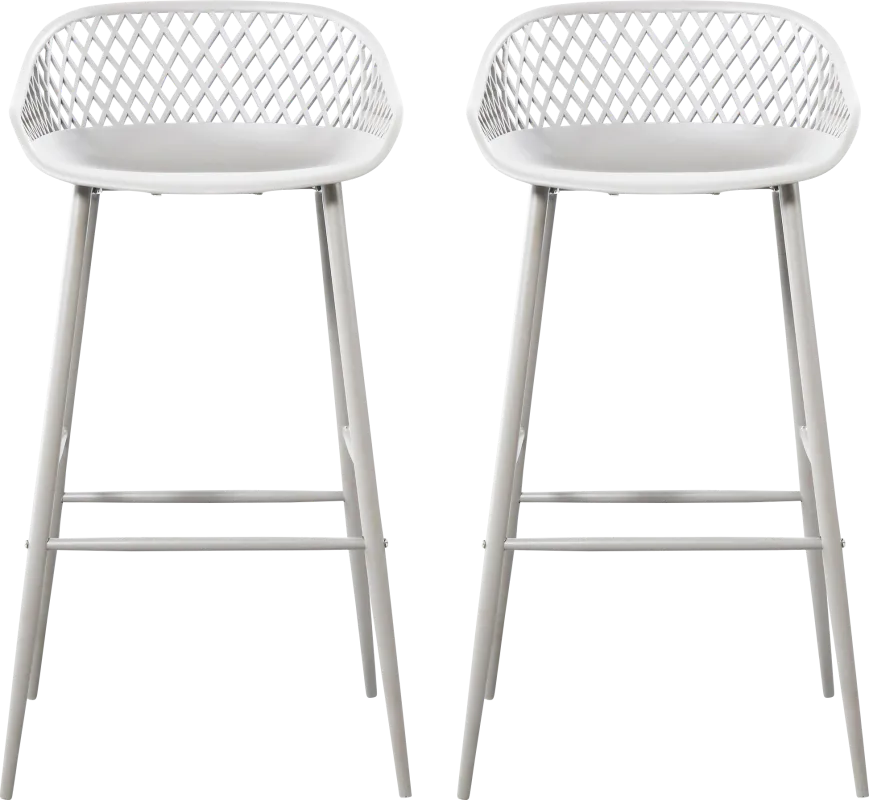 Belcross White Outdoor Barstool, Set of 2