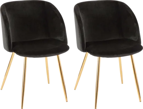 Fulham Black Dining Chair, Set of 2
