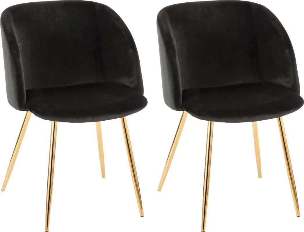 Fulham Black Dining Chair, Set of 2