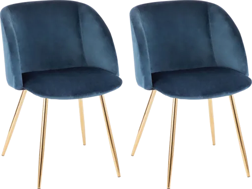 Fulham Blue Dining Chair, Set of 2