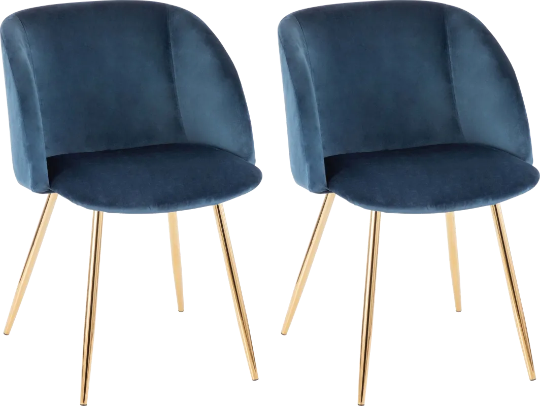 Fulham Blue Dining Chair, Set of 2