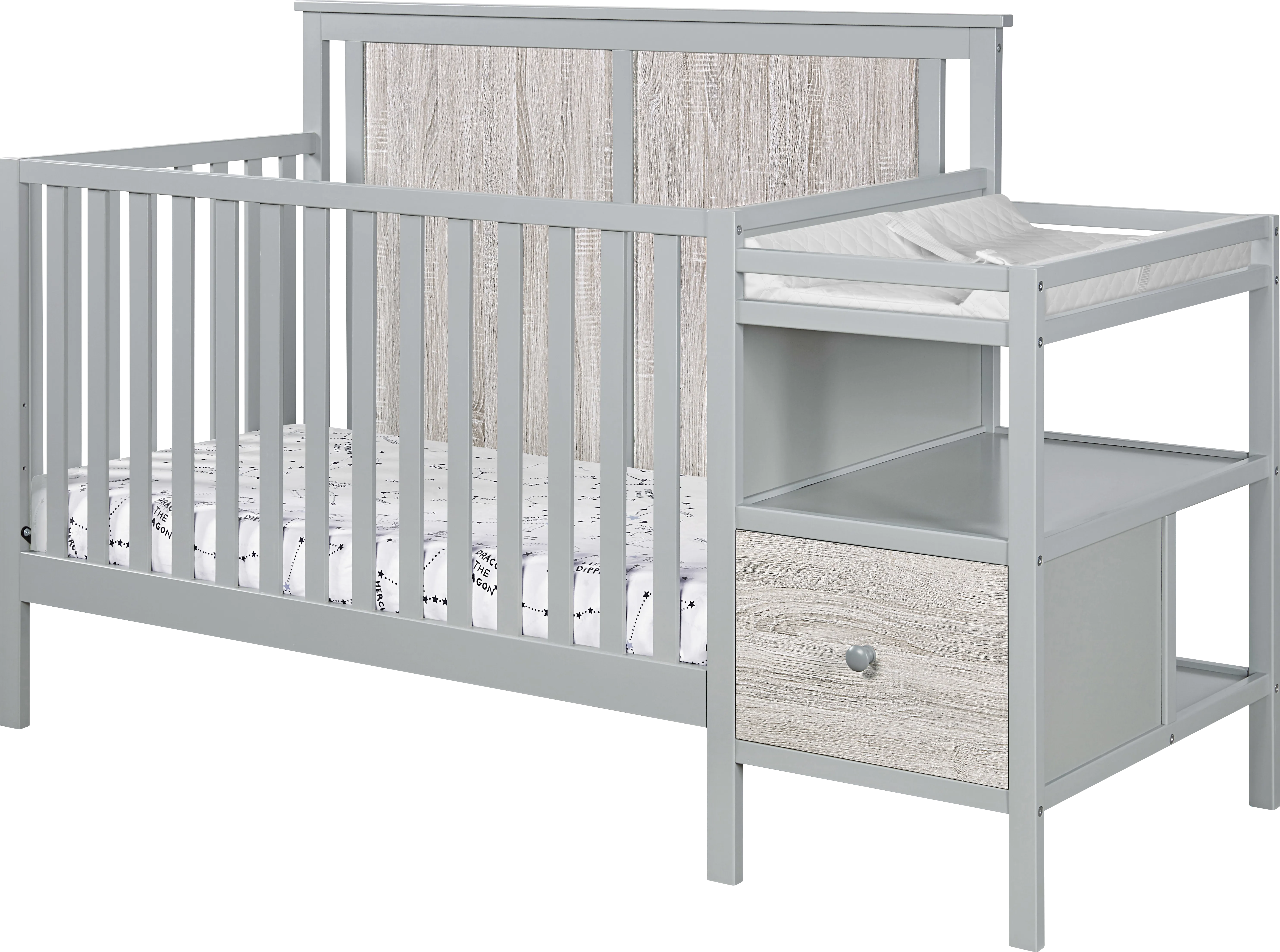 Kids Alemeda Gray Crib and Changer Combo - Thumbnail - Image 1