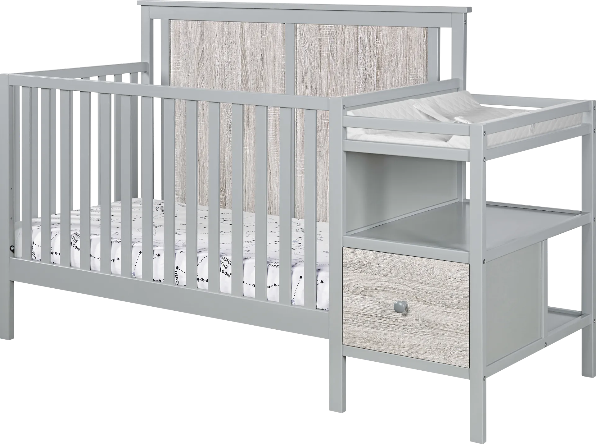 Kids Alemeda Gray Crib and Changer Combo - Image 1
