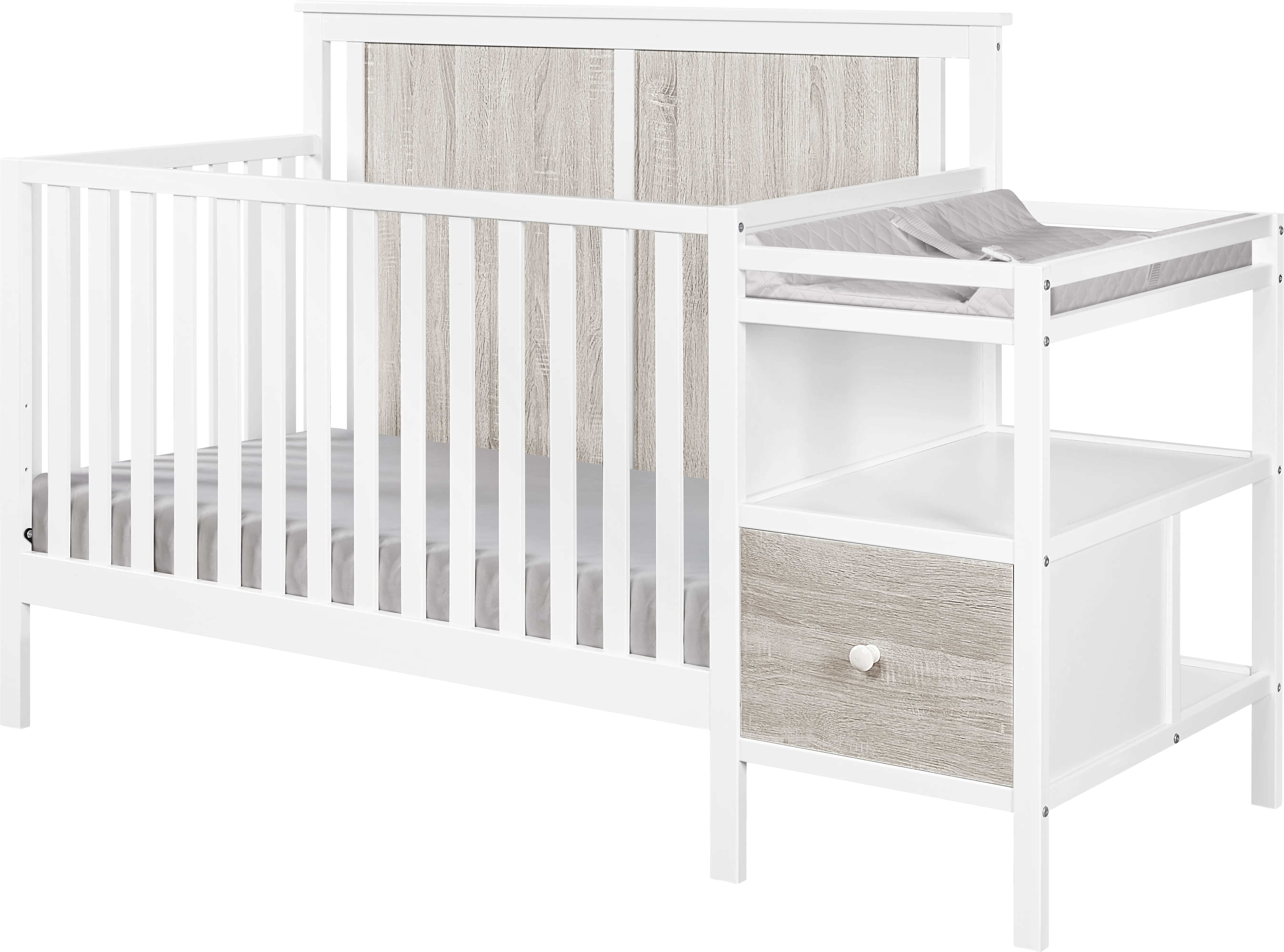 Kids Alemeda White Crib and Changer Combo - Thumbnail - Image 1