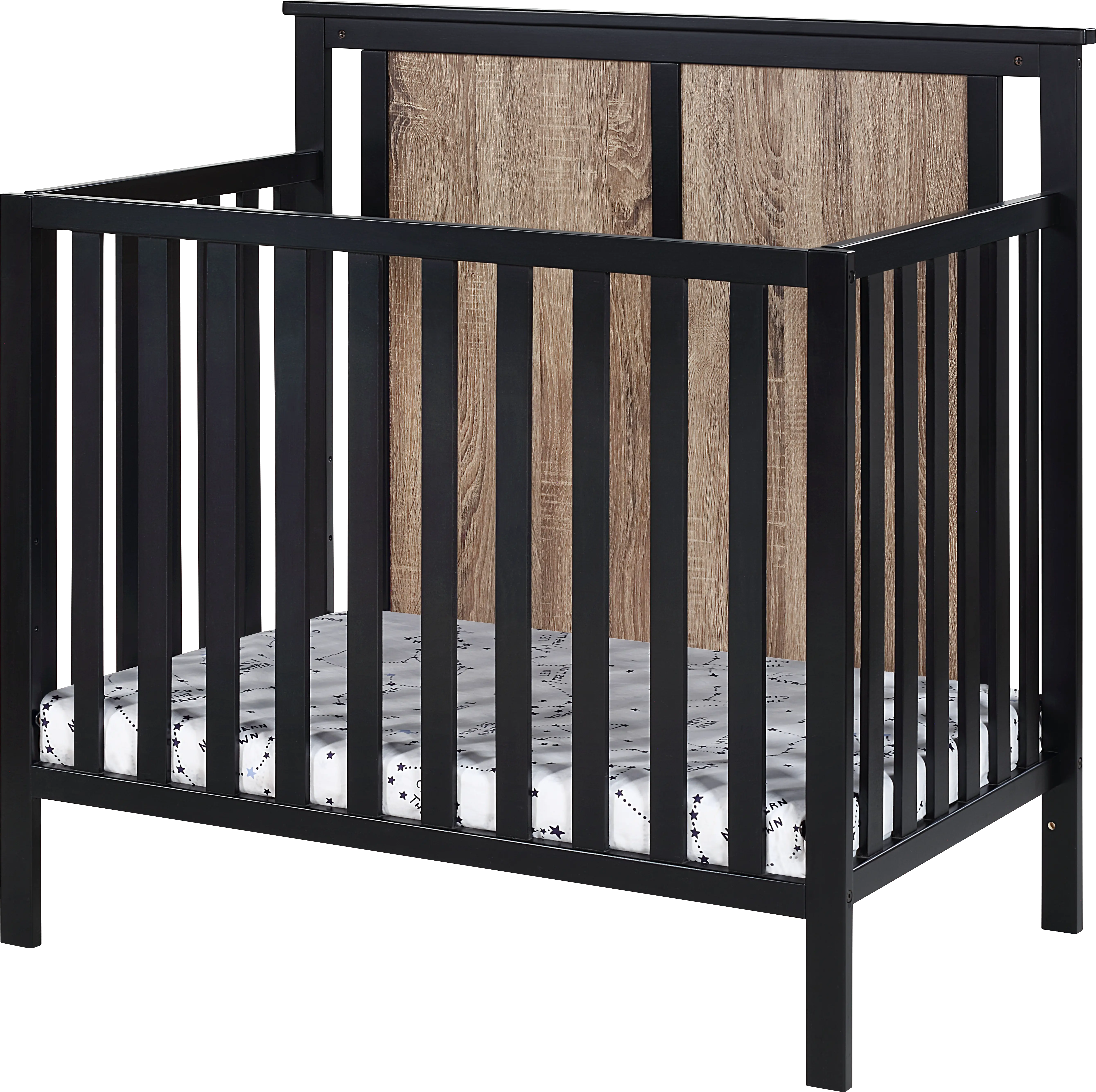Kids Allsky Black Crib with Mattress Pad - Thumbnail - Image 1